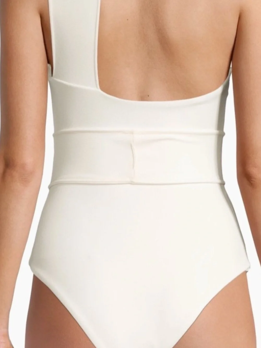 Haight Maio Maria Crepe One Piece Swimsuit in Off White SZ L NWT